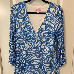 Lilly Pulitzer blue & white shift dress